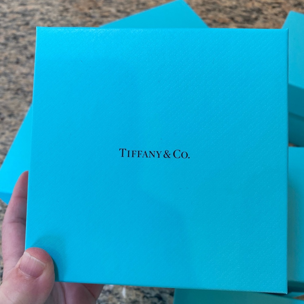 Tiffany keepsake boxes. Perfect condition. 5 inches by 5 inches.